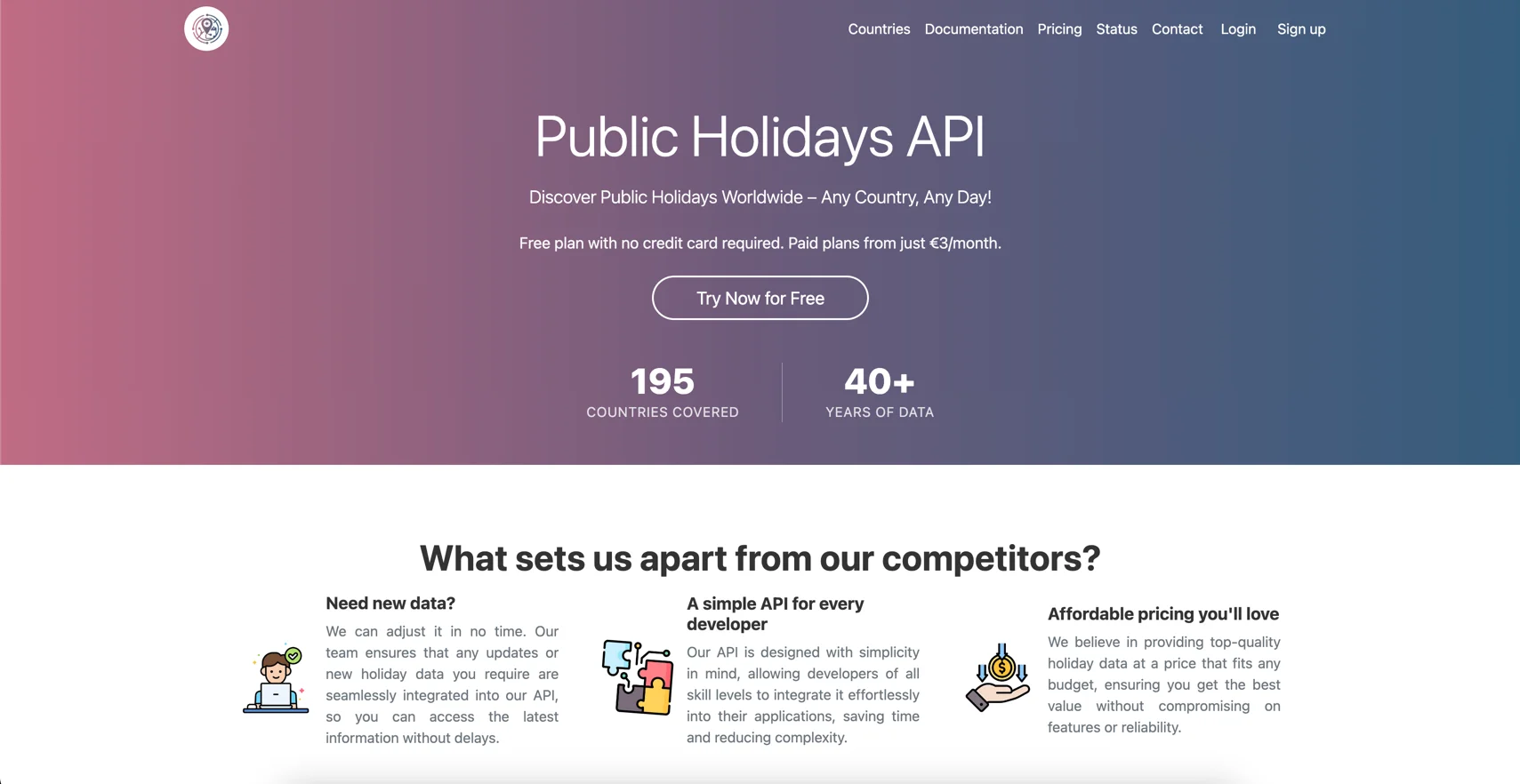 holidaysmap.com website screenshot